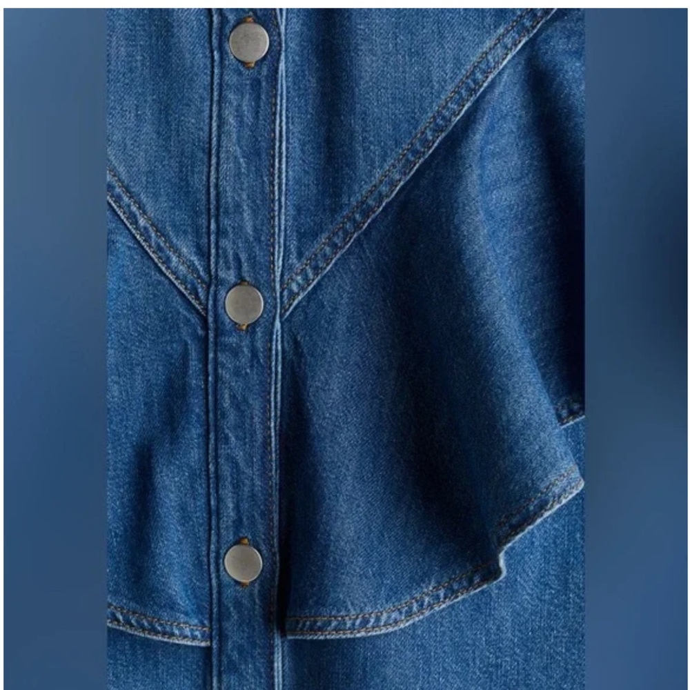 H&M Blue Jean Jacket with Ruffle Detail - Picture 5 of 6